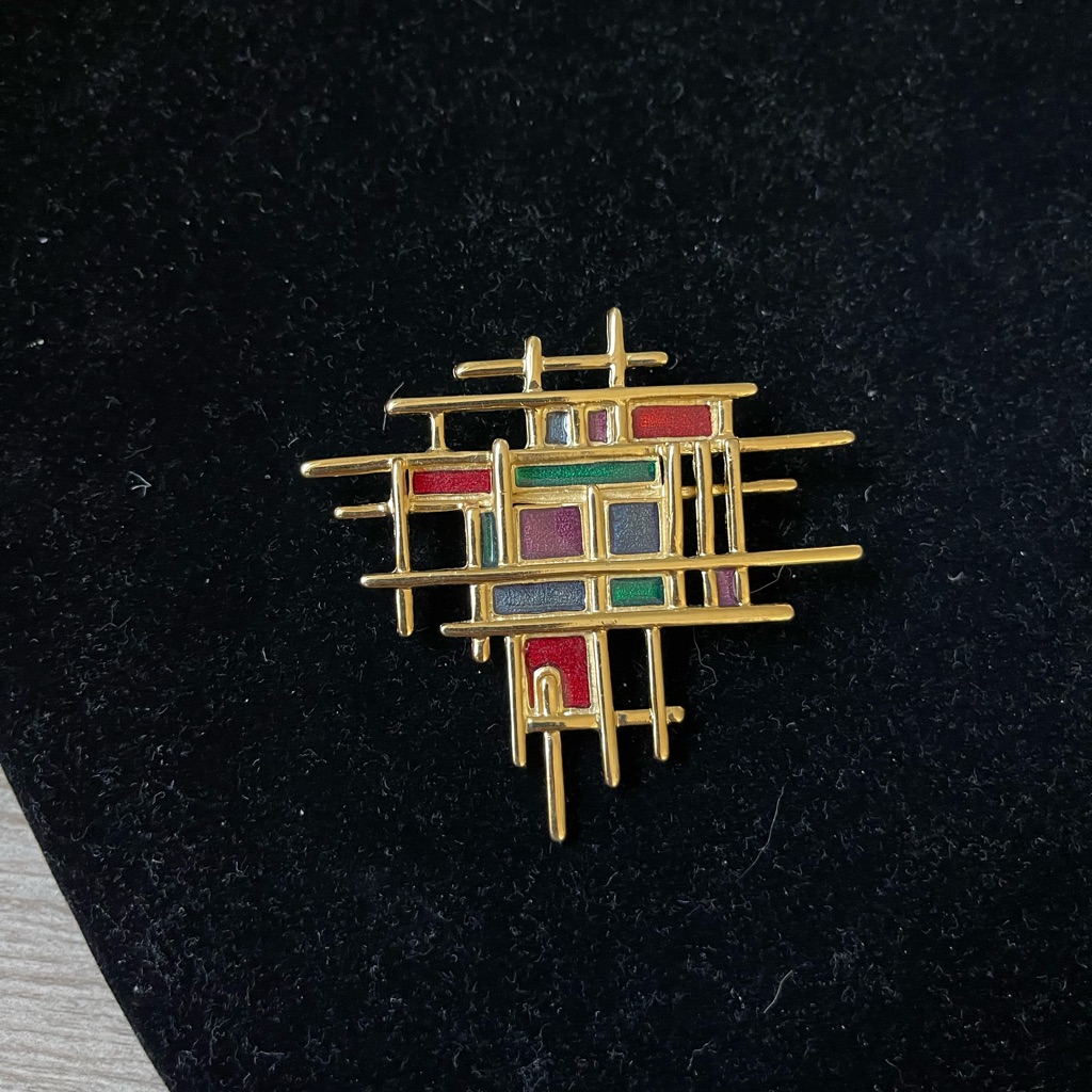 Geometric Multicolor Brooch